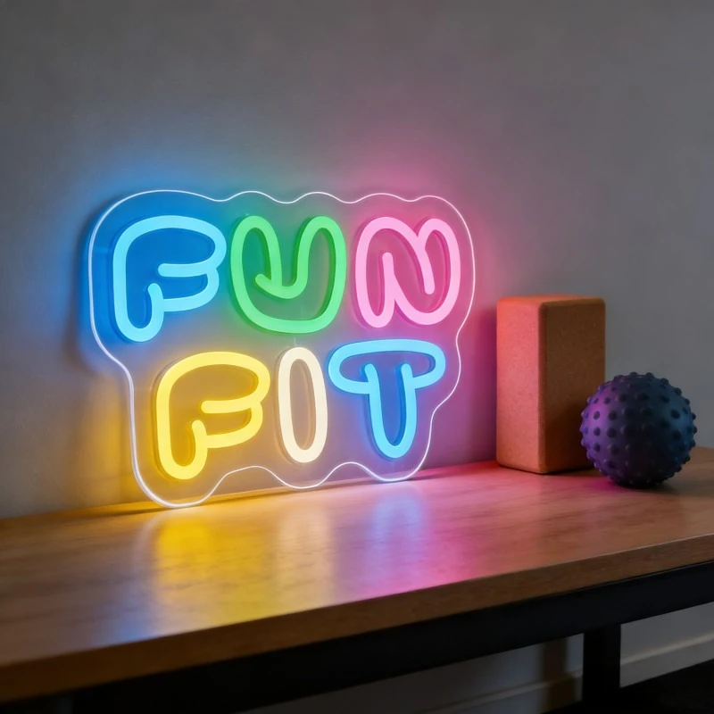 Fun Fit Neon Sign LED Cartoon  - огляд і ціна Yoga Fitness Room