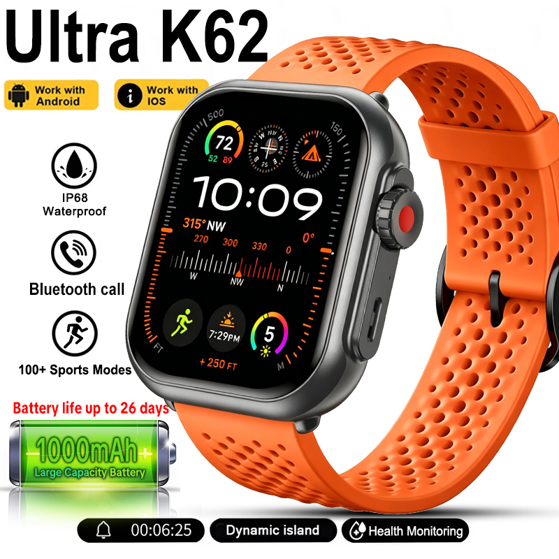New Watch Ultra K62 Smartwatch - огляд і ціна Wrist Wraps Fitness