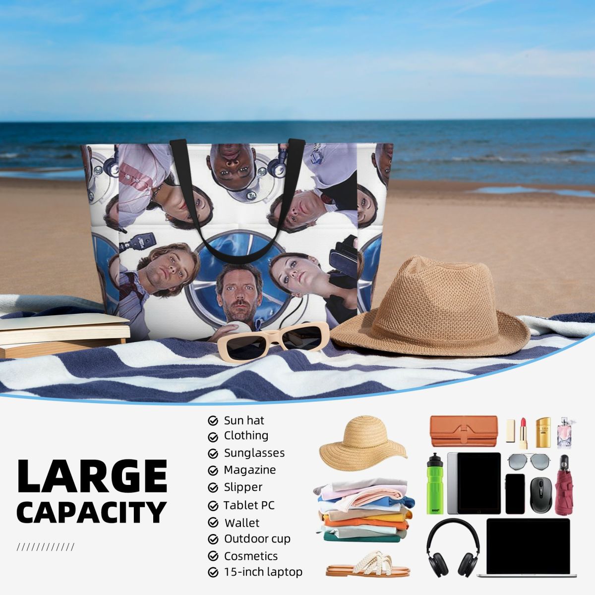 House MD TV Show Beach Tote Ba - огляд і ціна Yoga Fitness Tva