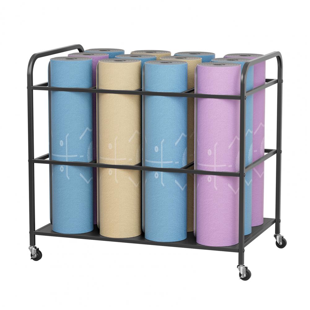 Yoga Mat Storage Rack with Whe - огляд і ціна Yoga Fitness Room