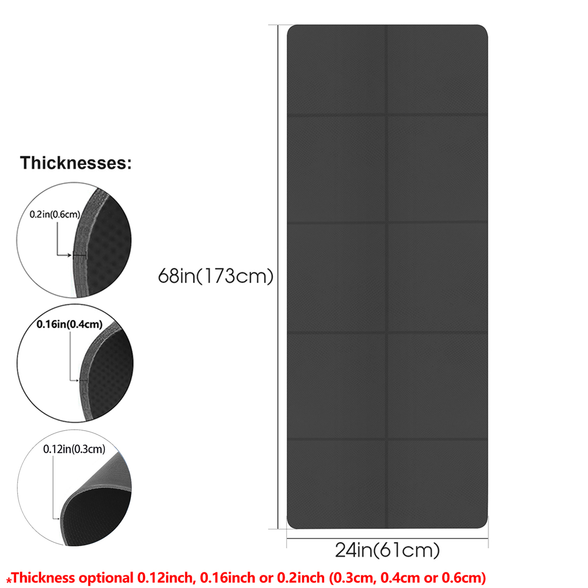 Foldable Yoga Mat Black Eco Fr - огляд і ціна Thick Yoga Mat